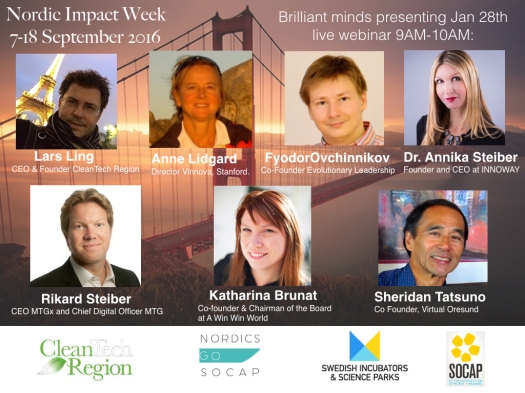 Brilliant minds -  Nordic Impact Week Silicon Valley  28th Jan 2016